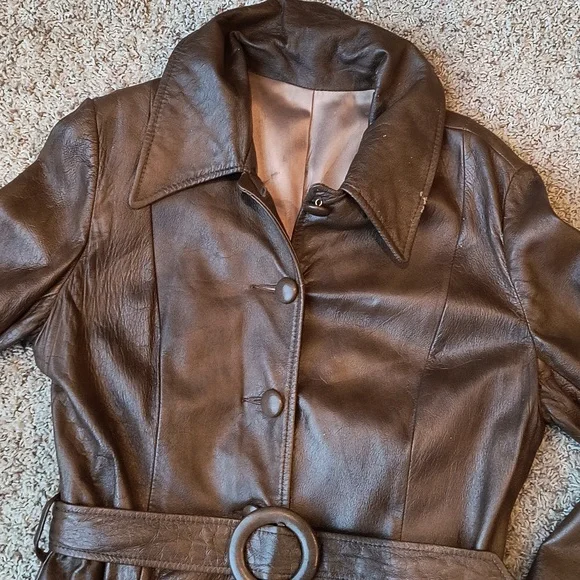 VTG Leather Trench, 16